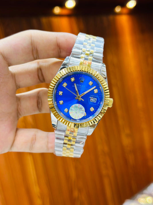 Brand New  Rolex blue Dail two ton chain